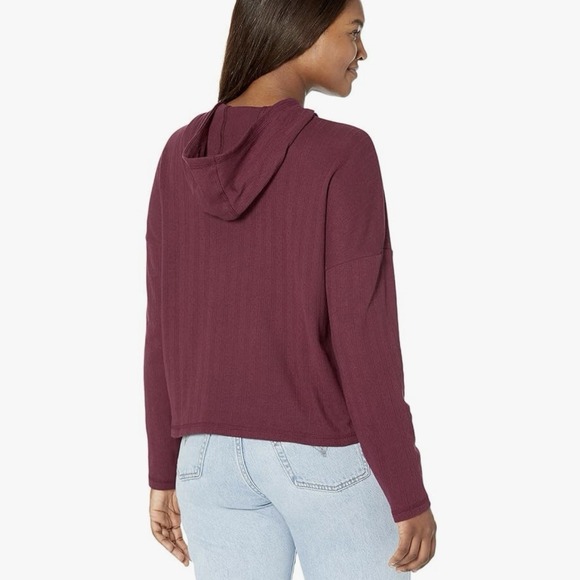 Toad & Co Hoodie Foothill Pointelle Large Maroon Top Organic Pullover Gorpcore - Picture 12 of 12